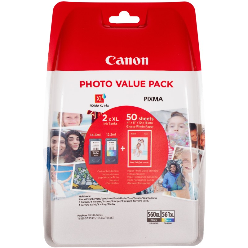 PG-560XL/CL-561XL Photo Value Pack - Glanzend - 2er-Pack - Hohe Ergiebigkeit ...